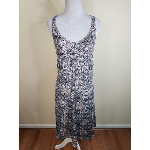 EXOFFICIO WANDERLUX PRINT Tank Dress Shelf Bra Adjustable Strap Zip Pocket Large - Picture 2 of 11